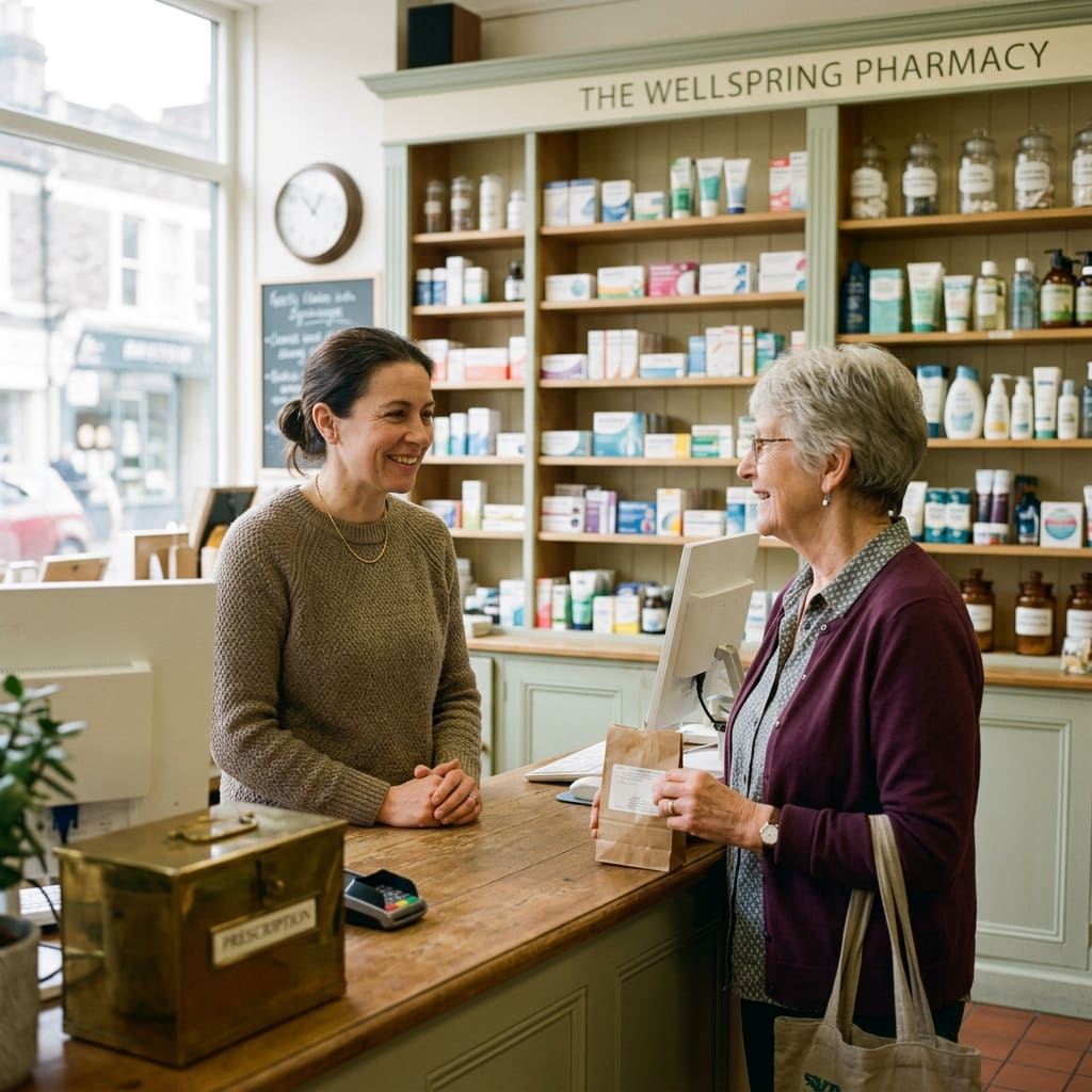 Pharmacist consulting with a patient at Redland, Bristol